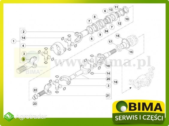 Półoś krótka przedniego napędu Case IH Maxxum MX150 - zdjęcie 3